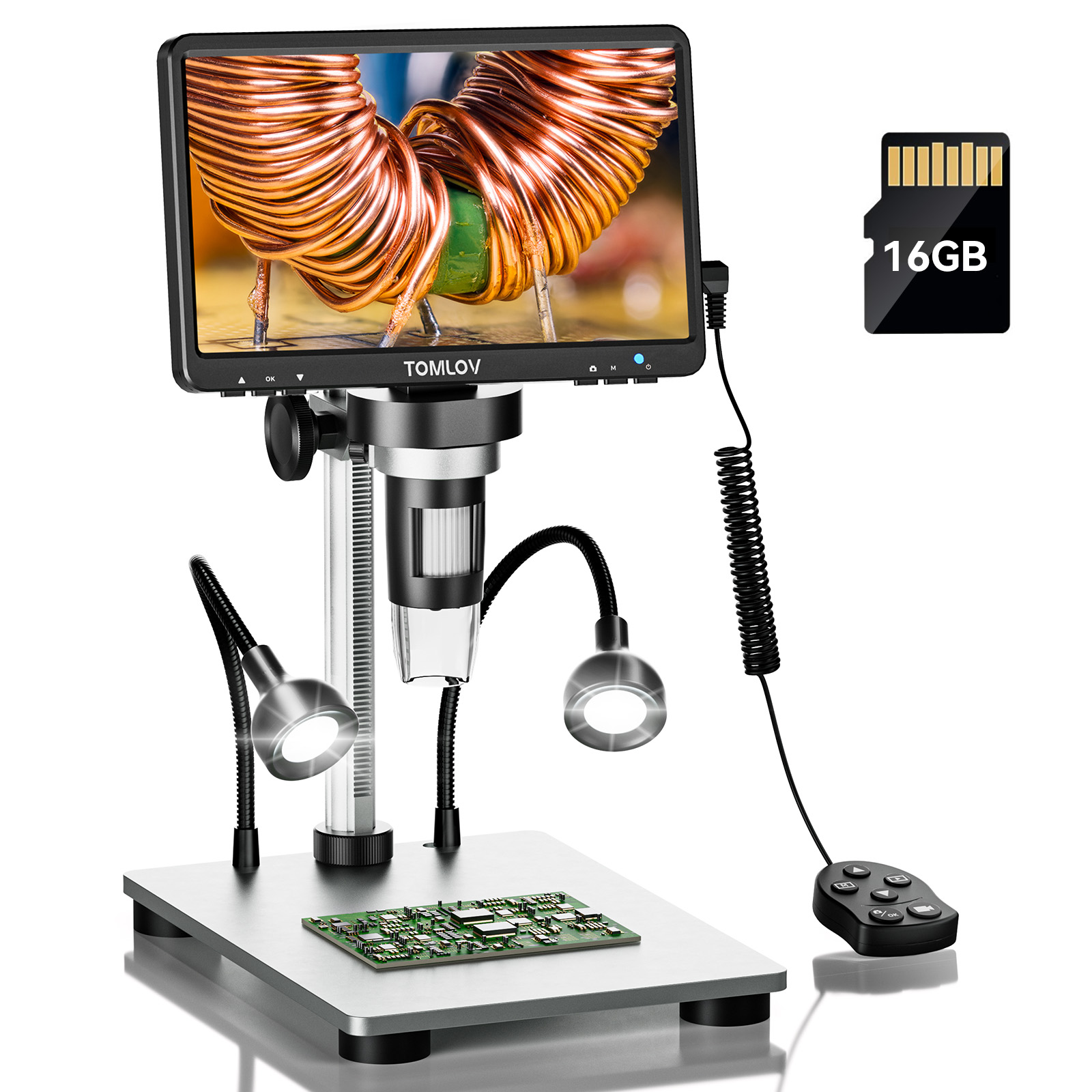 Veterinary Microscope Binocular - Microscopio Digital TOMLOV con Pantalla LCD