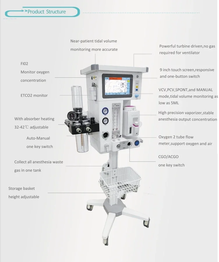 DA1200V9 Circuito respiratorio - Veterinary Anesthesia Machine reseña y precio